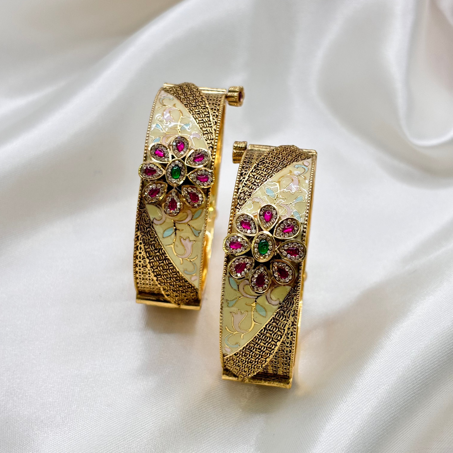 Exquisite Rajwadi Floral Bangles
