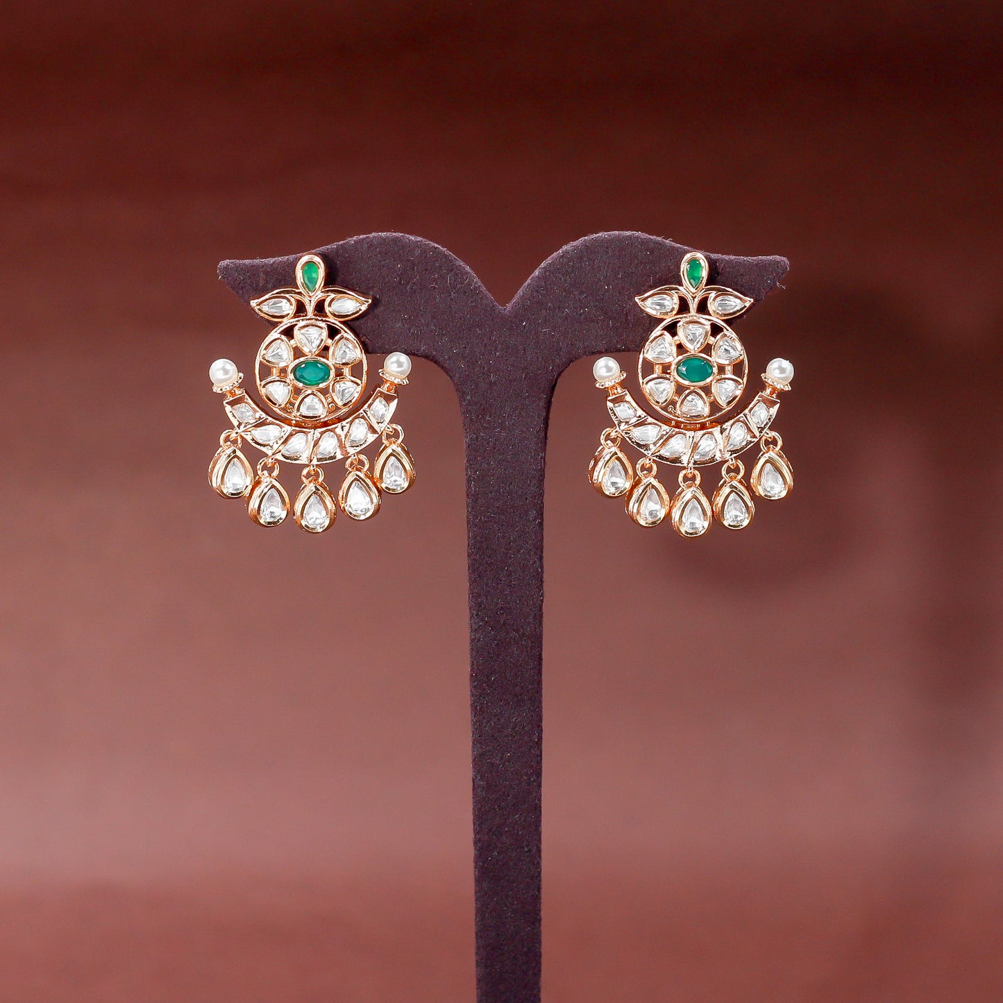 Majestic Kundan Chandbali Earrings