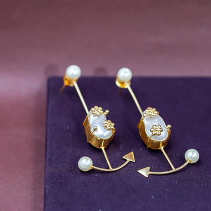 YASA Pearl & Brass Earrings