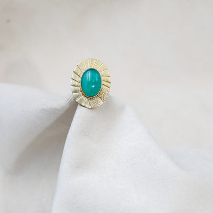 Exquisite Aqua-marine brass Ring