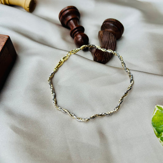 Twisted Silver and Gold Accents Bracelet