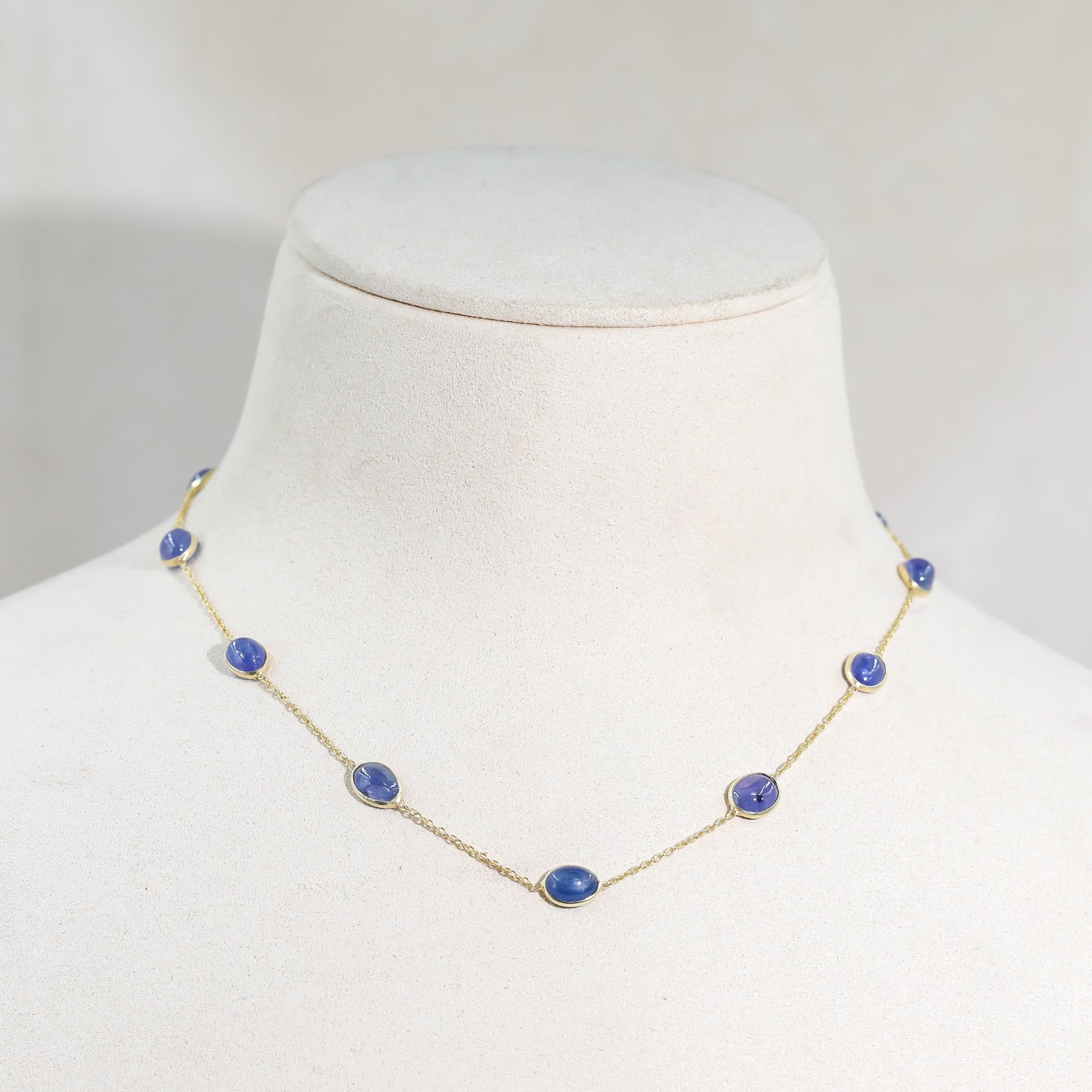 Silver Tanzanite Bezel Necklace