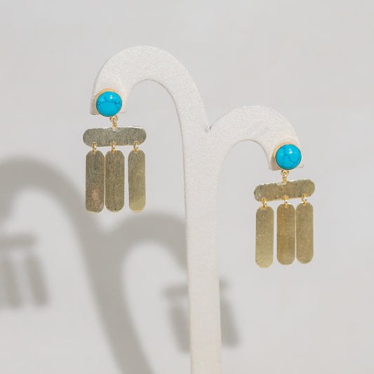 Modish Blue-beaded Earrings