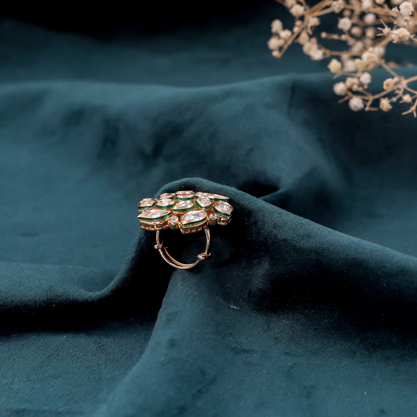 Blooming Petals Kundan Ring