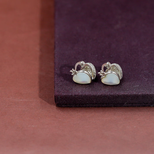 Heart Shaped Silver Earings