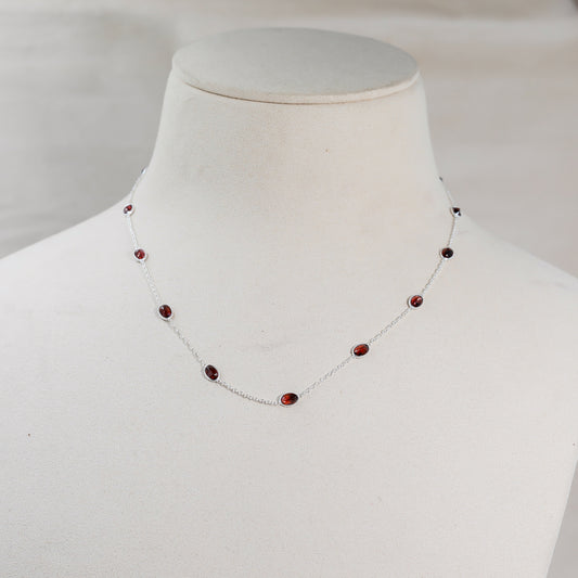 Silver Garnet Necklace