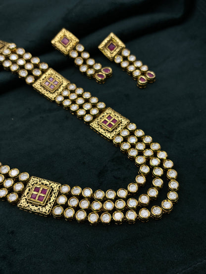 Majestic Ruby-Accented Kundan Haar: A Regal Statement of Grandeur