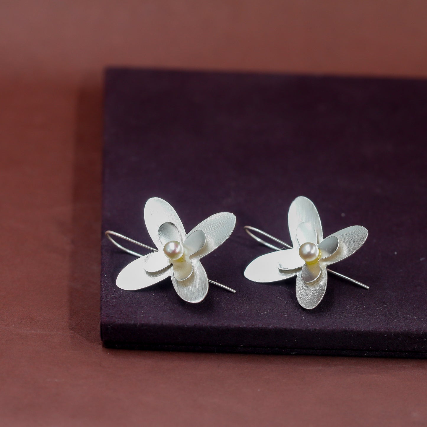 Blossom Pearl Silver Earrings