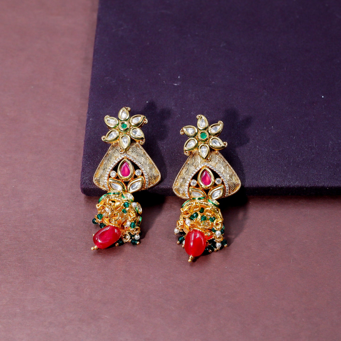 Royal Elegance Kundan Drop Earrings