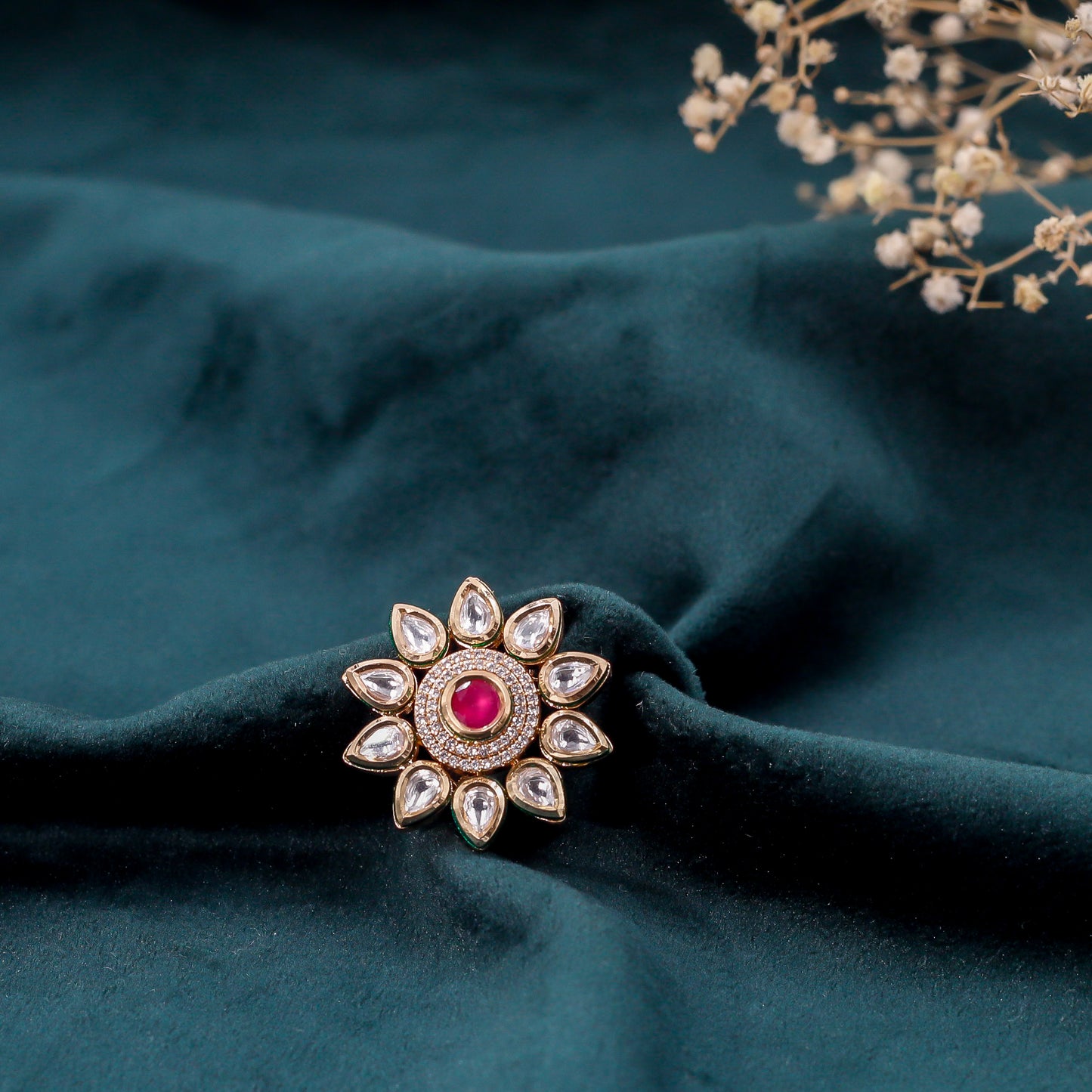 Regal Kundan Statement Ring