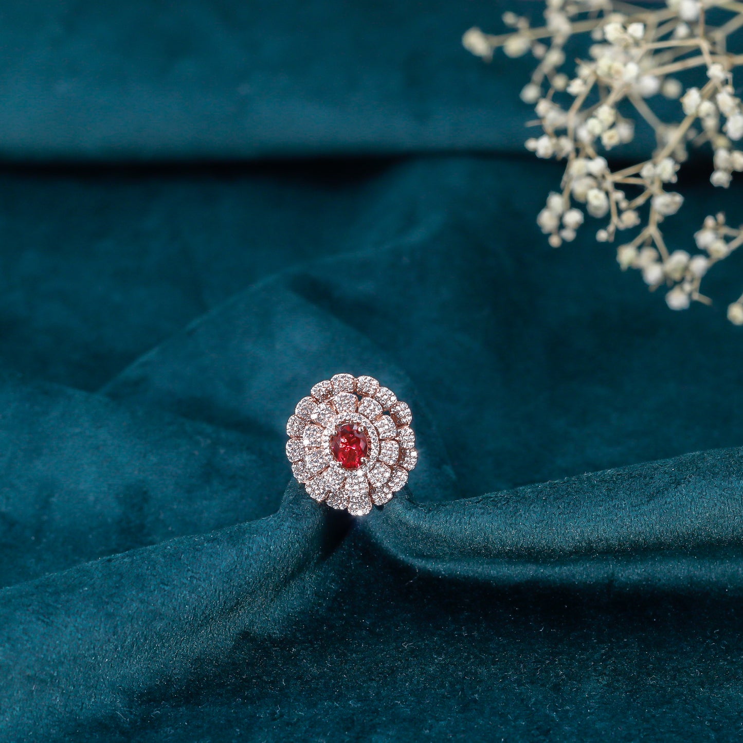 Radiant Ruby Zirconia Statement Ring