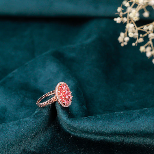 Radiant Rose Zirconia Statement Ring