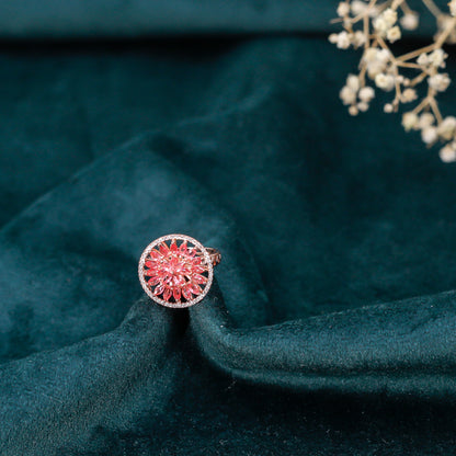 Radiant Rose Zirconia Statement Ring