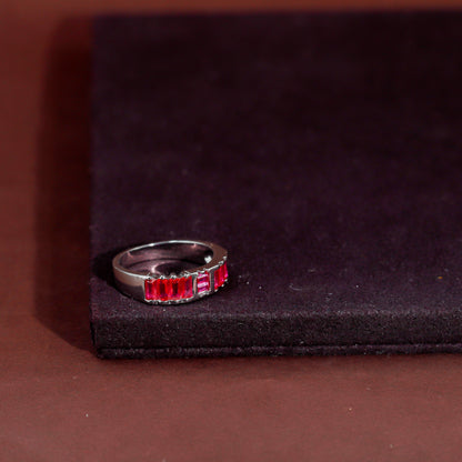 Ruby Radiance Silver Ring