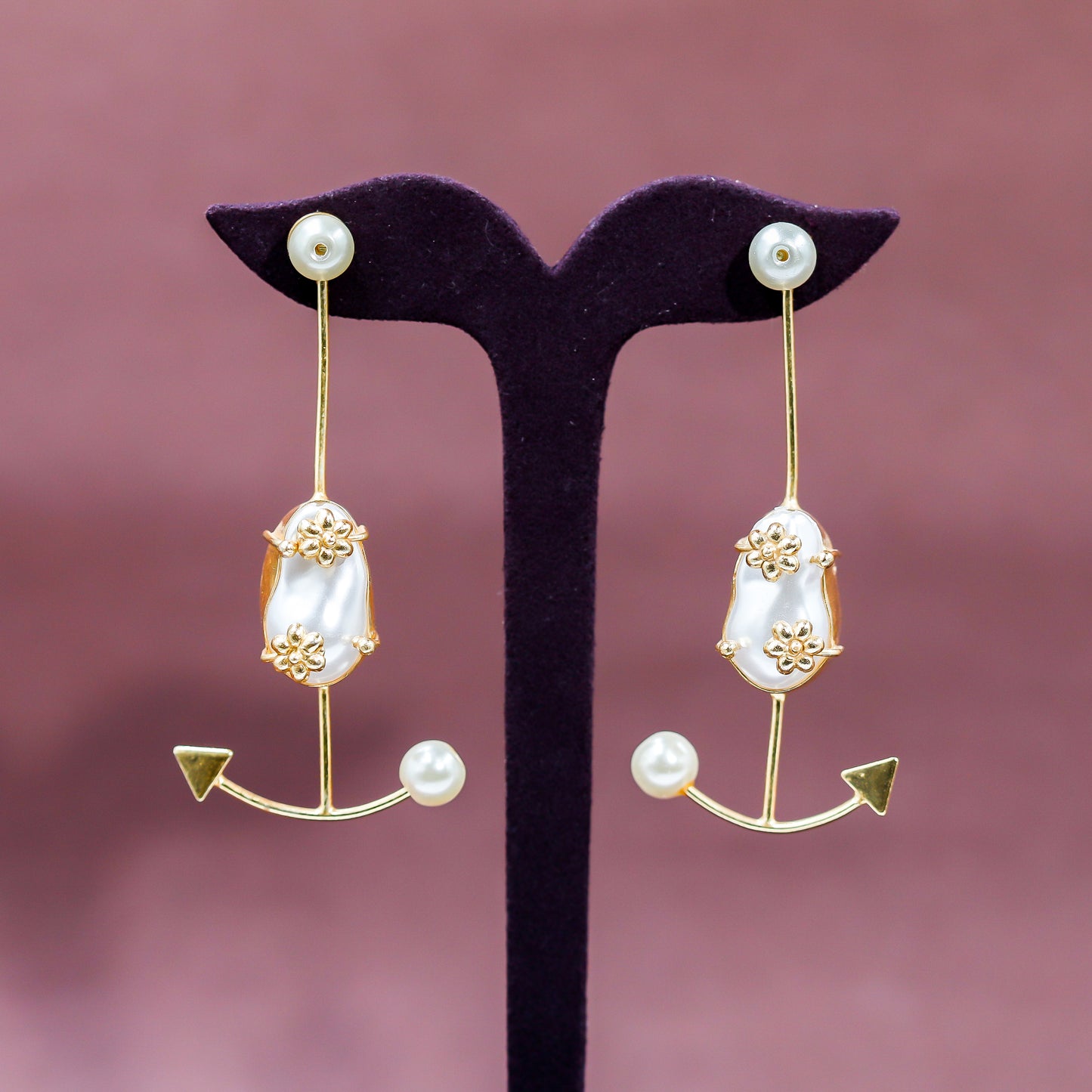 YASA Pearl & Brass Earrings