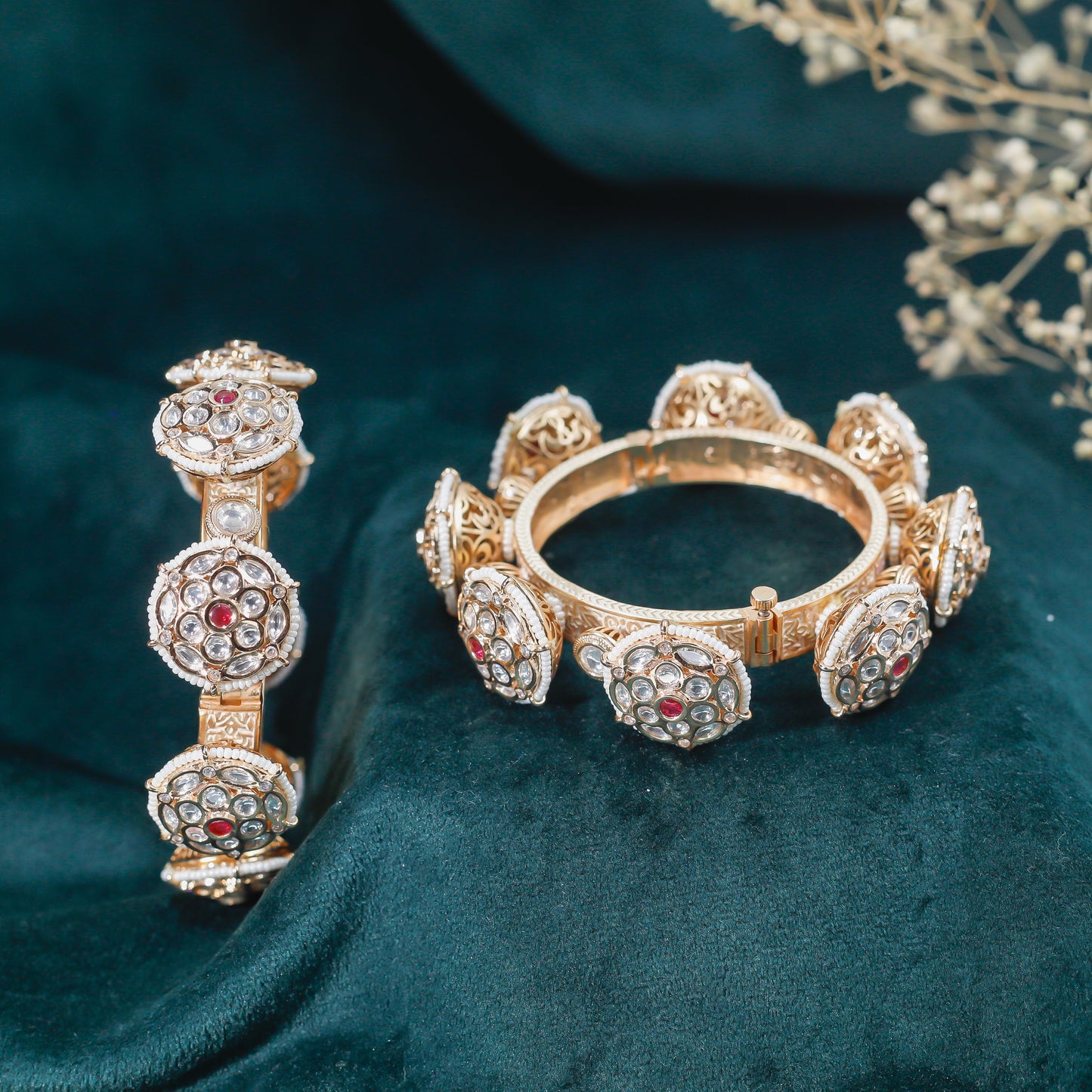 Regal Kundan Bangle Set