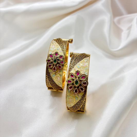 Exquisite Rajwadi Floral Bangles