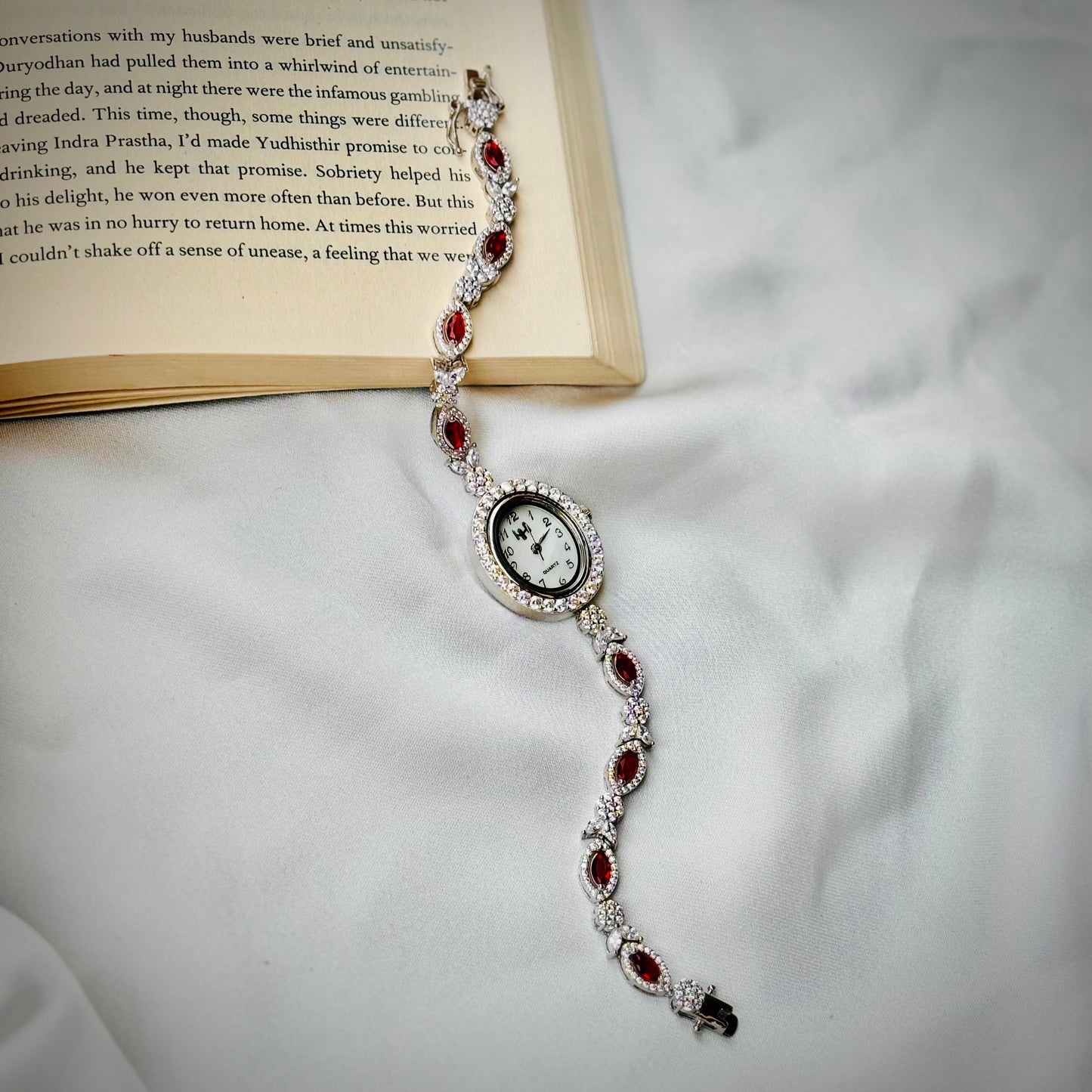 Regal Red Garnet Silver Watch