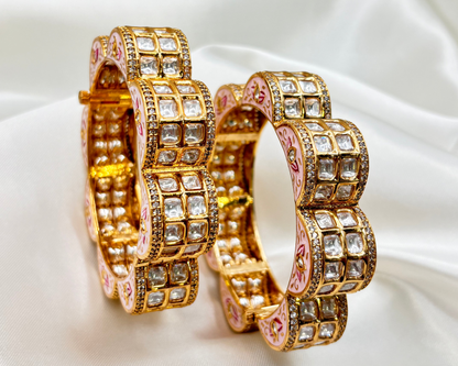 Royal Grace Minakari Kundan Bangles